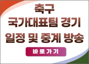 축구 국가대표팀 경기 중계 방송 및 일정 - 23년