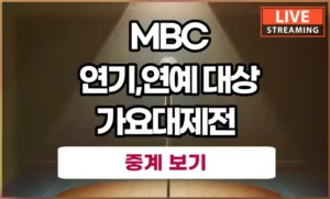 MBC 방송 연예대상 연기대상 가요대제전 실시간 중계 보는 방법(모바일 PC 생중계)